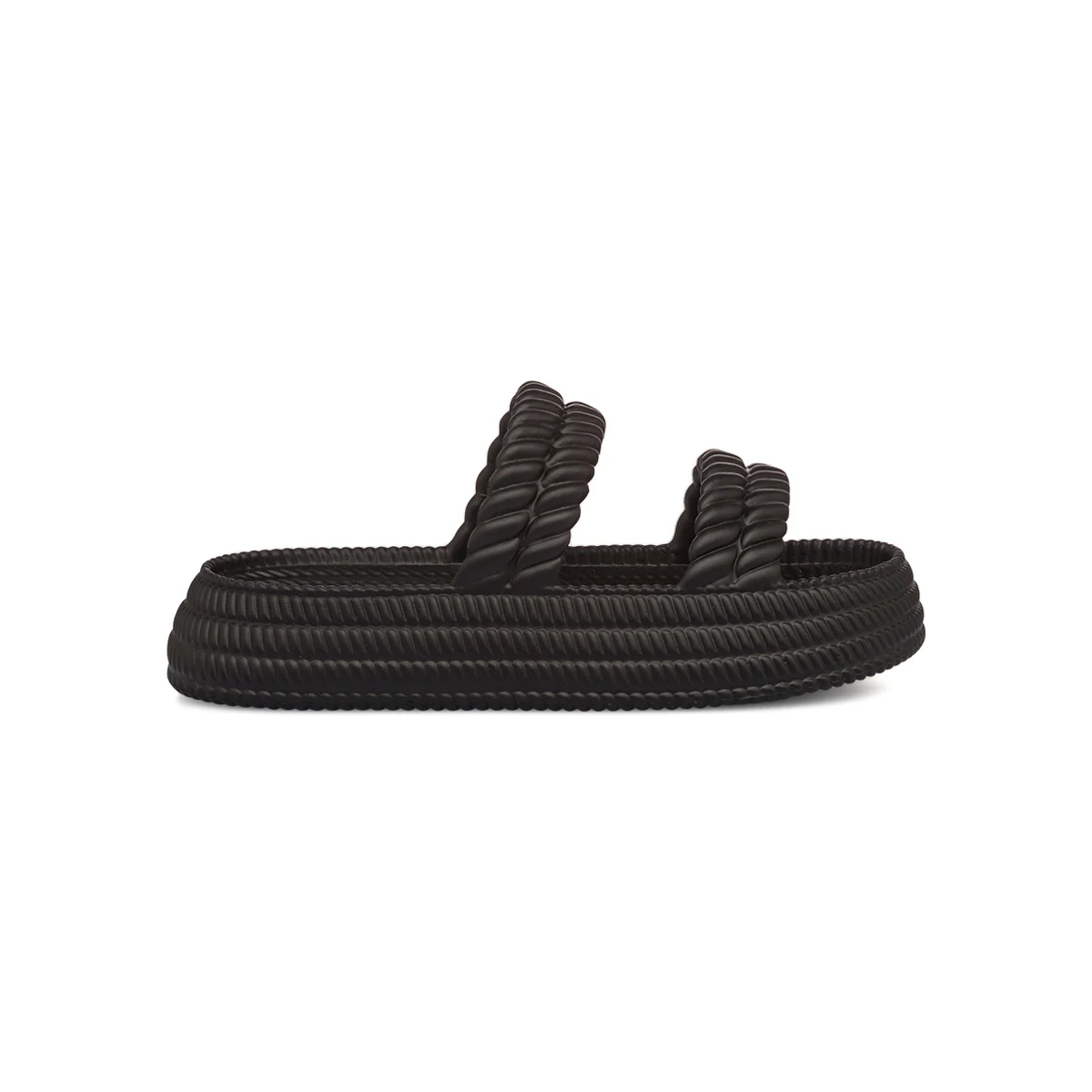 Ciabatte nere da Donna con fascia intrecciata Lora Ferres On The Beach