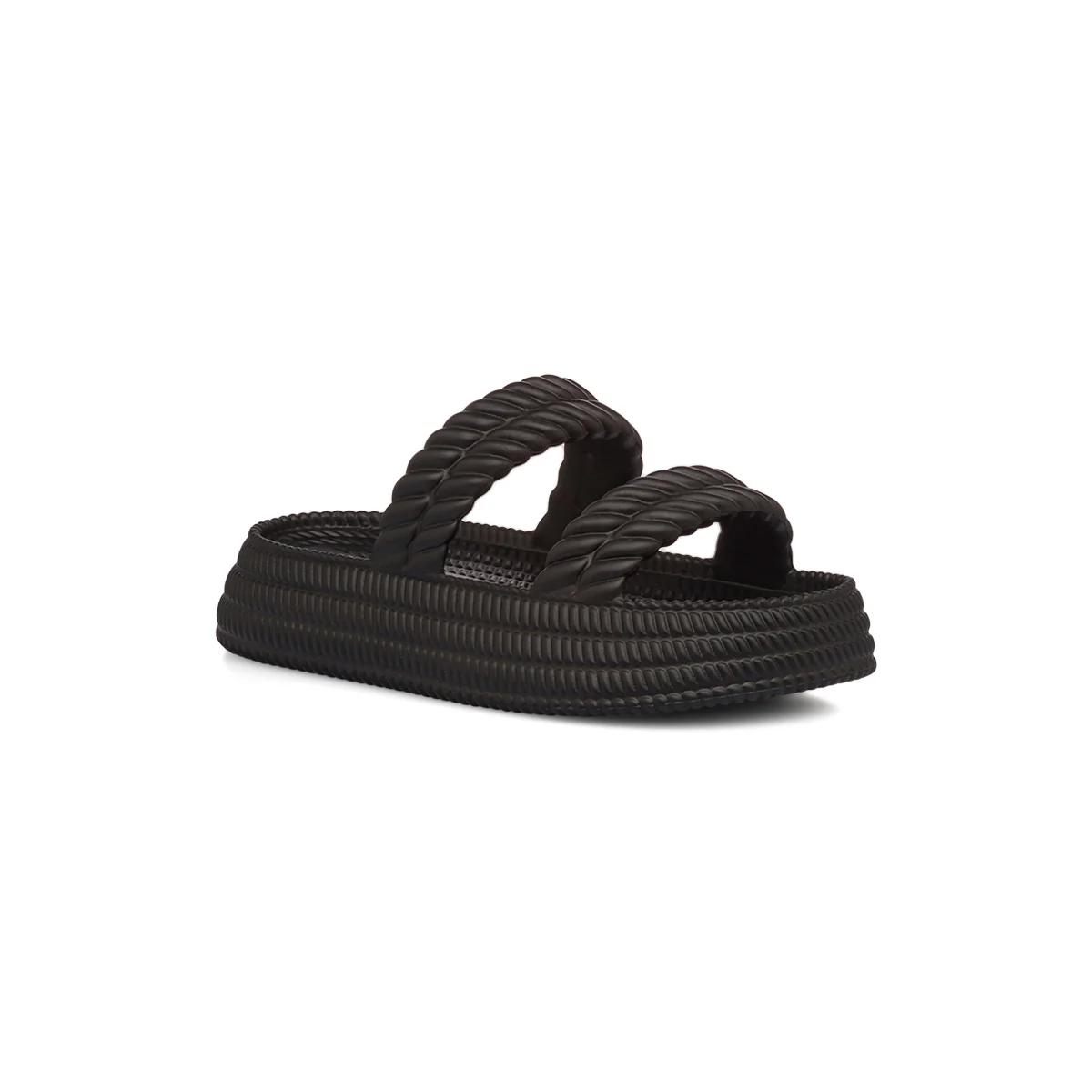 Ciabatte nere da Donna con fascia intrecciata Lora Ferres On The Beach - Image 2