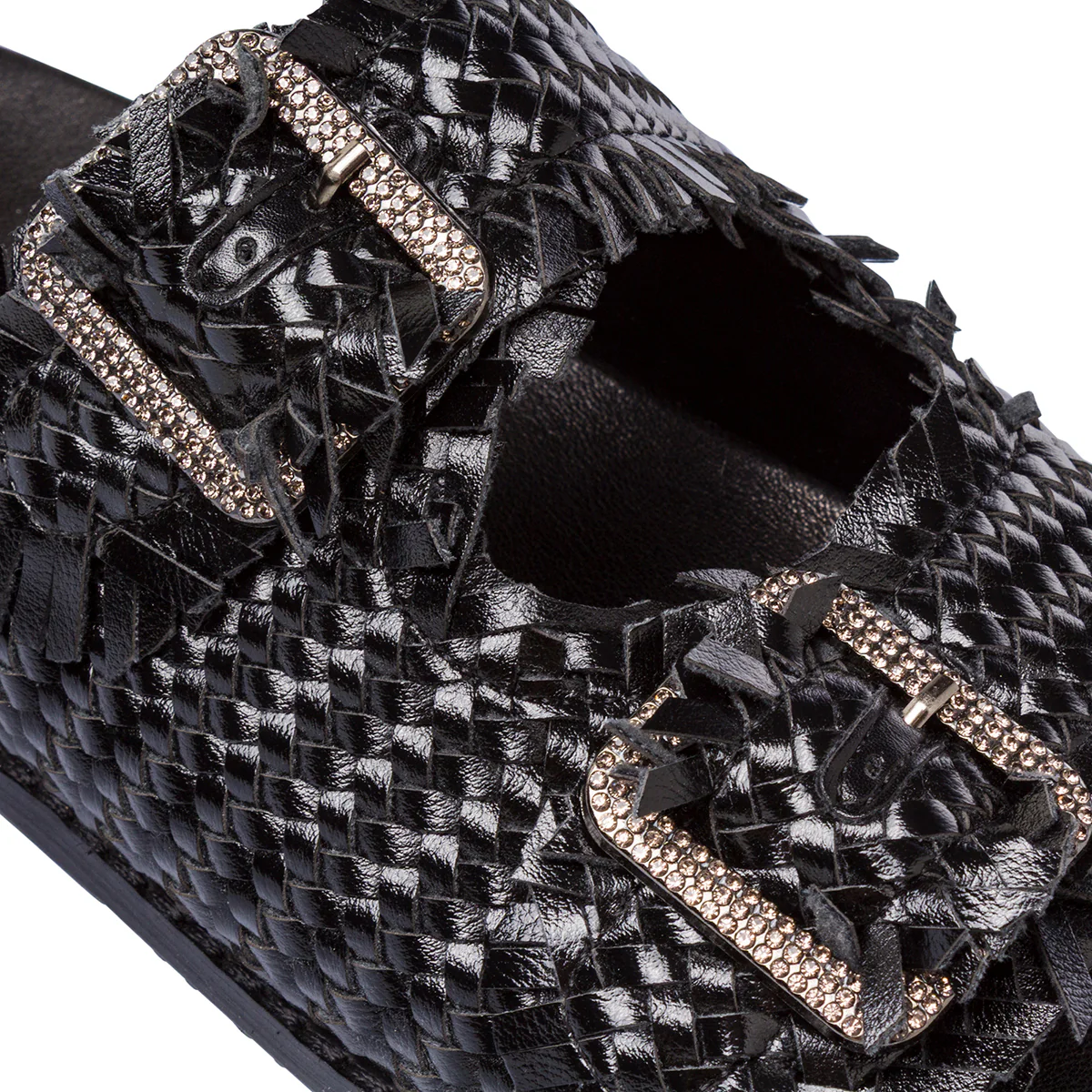 Ciabatte nere da Donna con fibbia gioiello strass Lora Ferres - Image 6