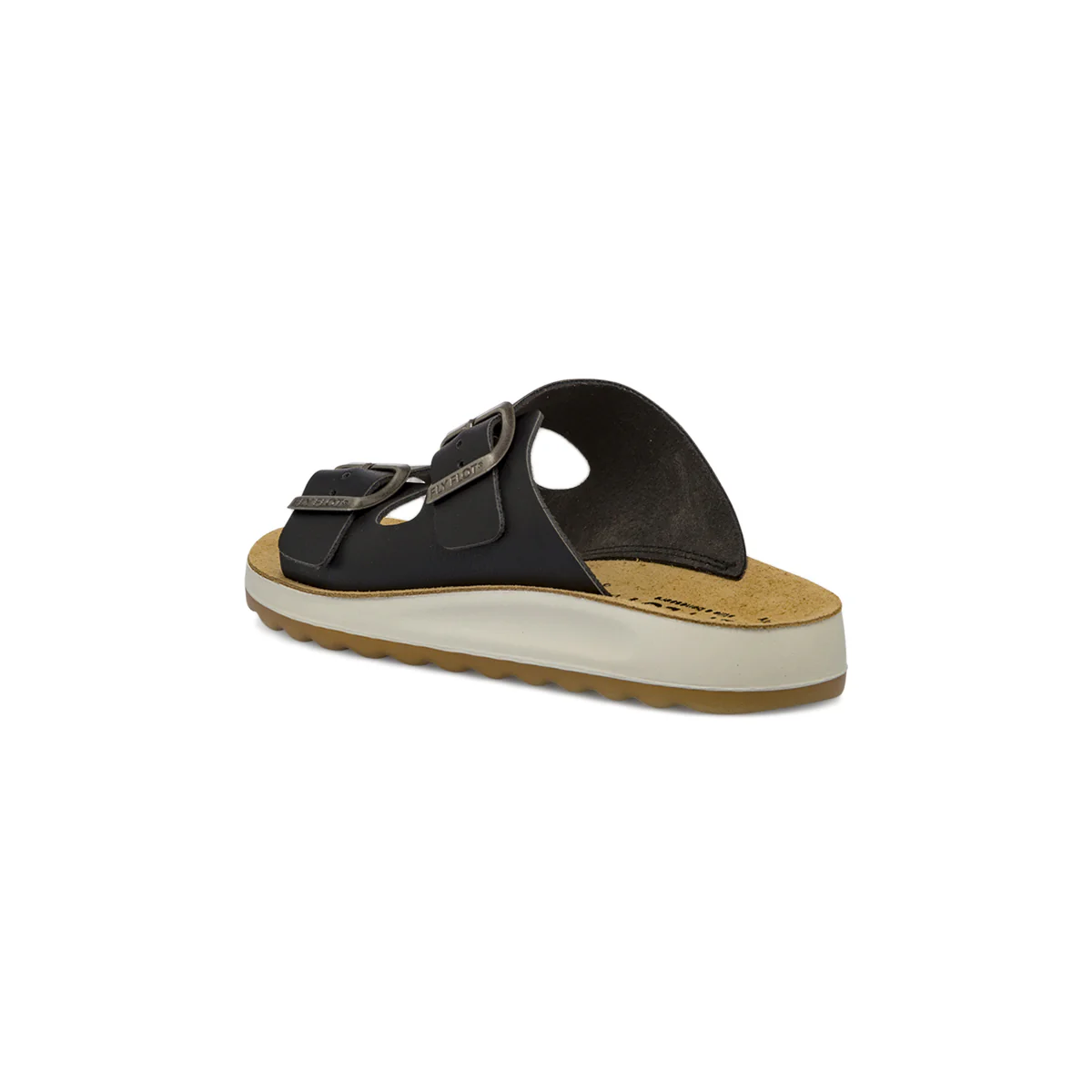 Ciabatte nere da Donna con fibbie e soletta in pelle Fly Flot - Image 4