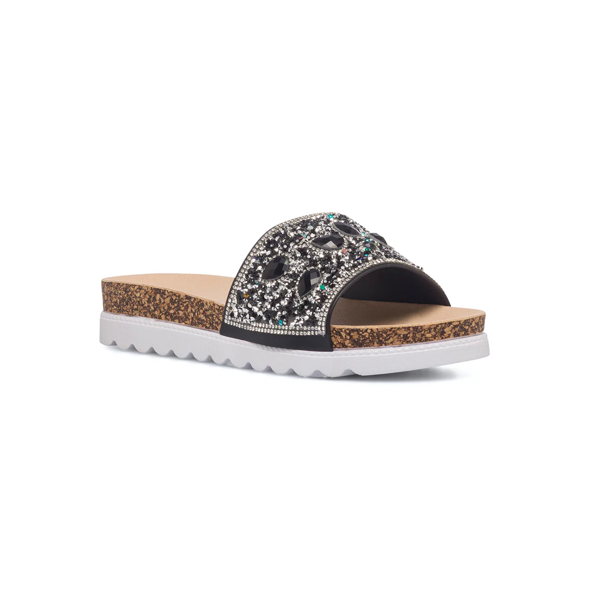 Ciabatte nere da donna con strass e perline Lora Ferres On The Beach - Image 2