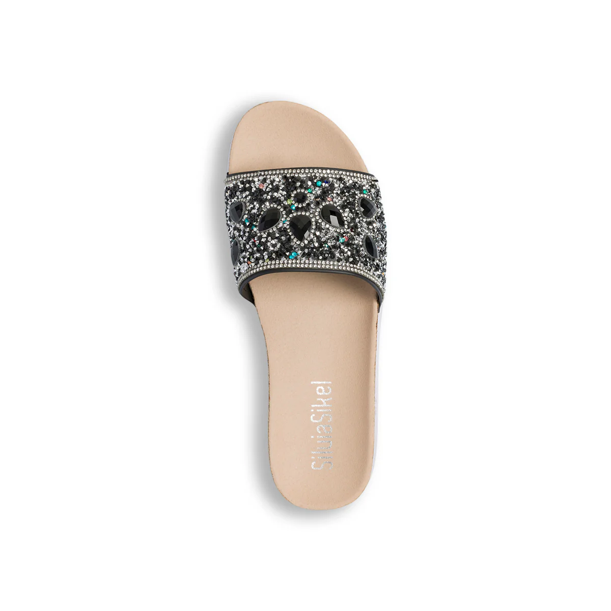 Ciabatte nere da donna con strass e perline Lora Ferres On The Beach - Image 7