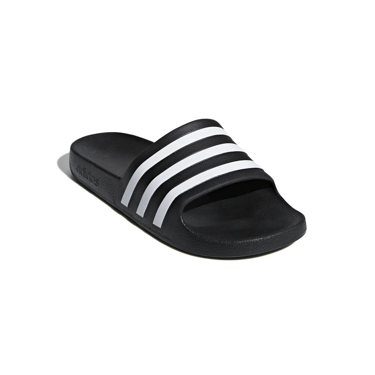 Ciabatte nere in gomma da uomo con logo a contrasto adidas Adilette Aqua - Image 3