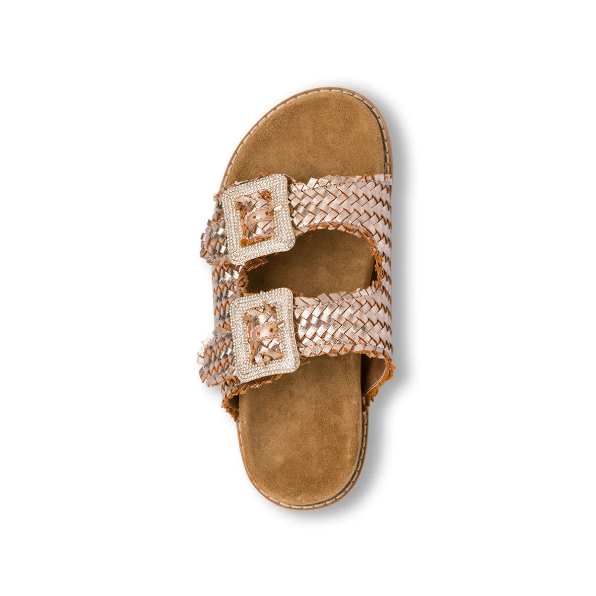 Ciabatte oro da Donna con fibbie gioiello strass Lora Ferres - Image 5