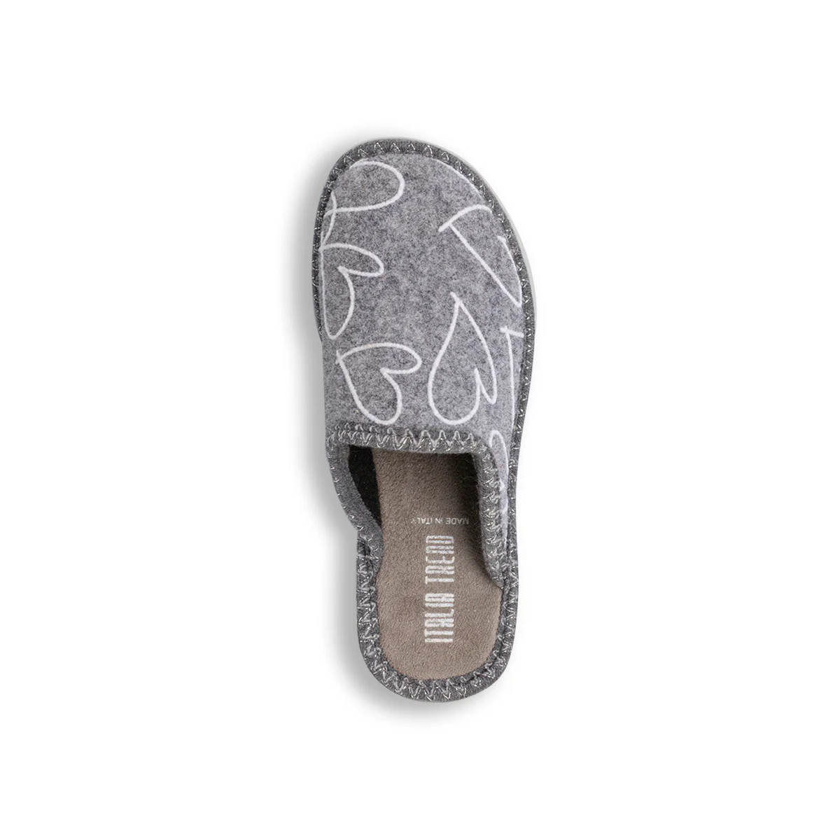 Ciabatte Pantofole Grigie da Donna con Cuori Italia Trend - Image 6