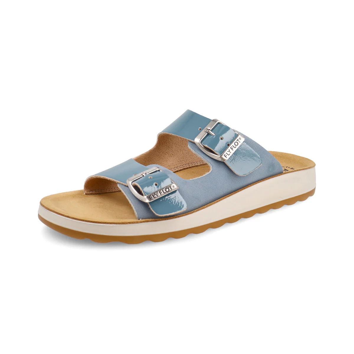 Ciabatte platform azzurre da Donna con doppia fibbia in metallo Fly Flot - Image 2