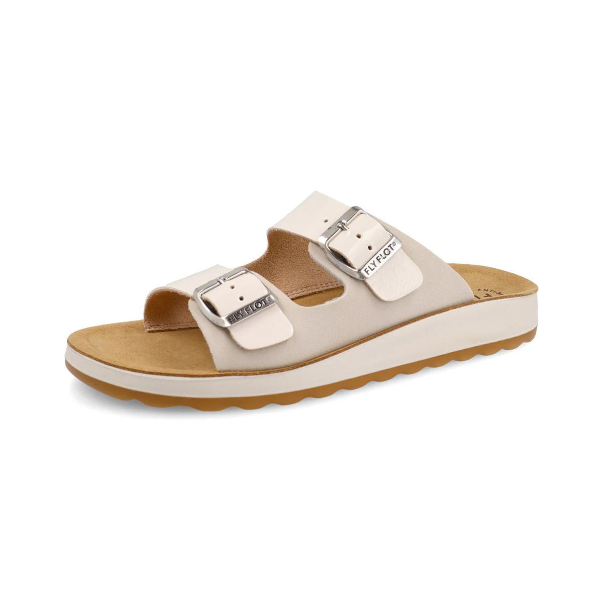 Ciabatte platform bianche da Donna con doppia fibbia Fly Flot - Image 2