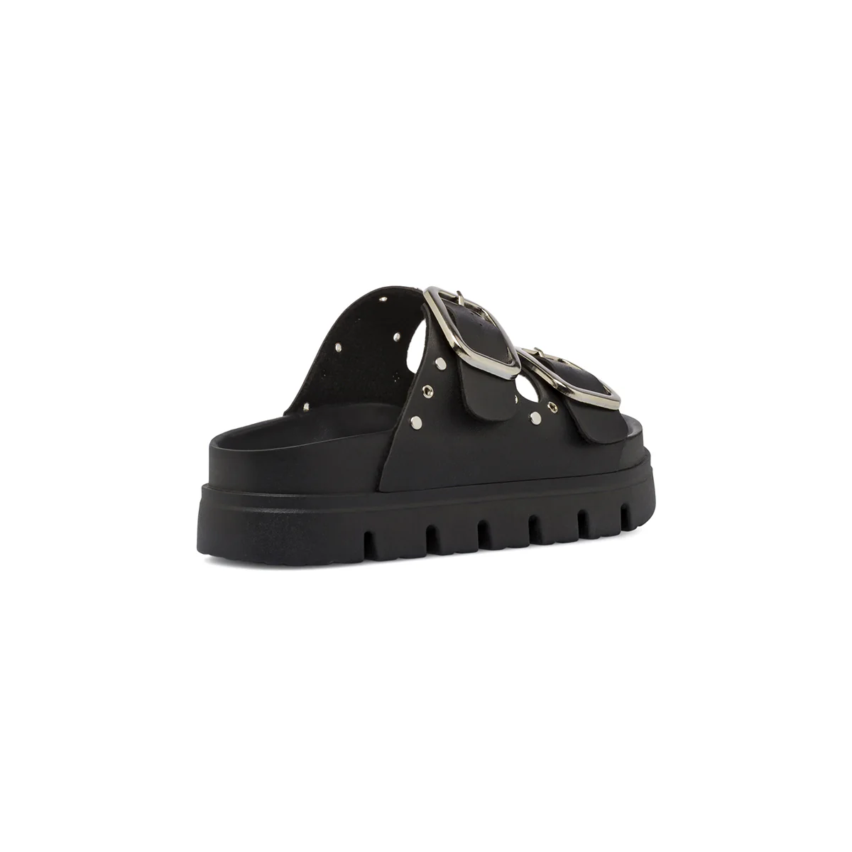 Ciabatte platform da Donna neri con fibbie e borchie Lora Ferres - Image 3