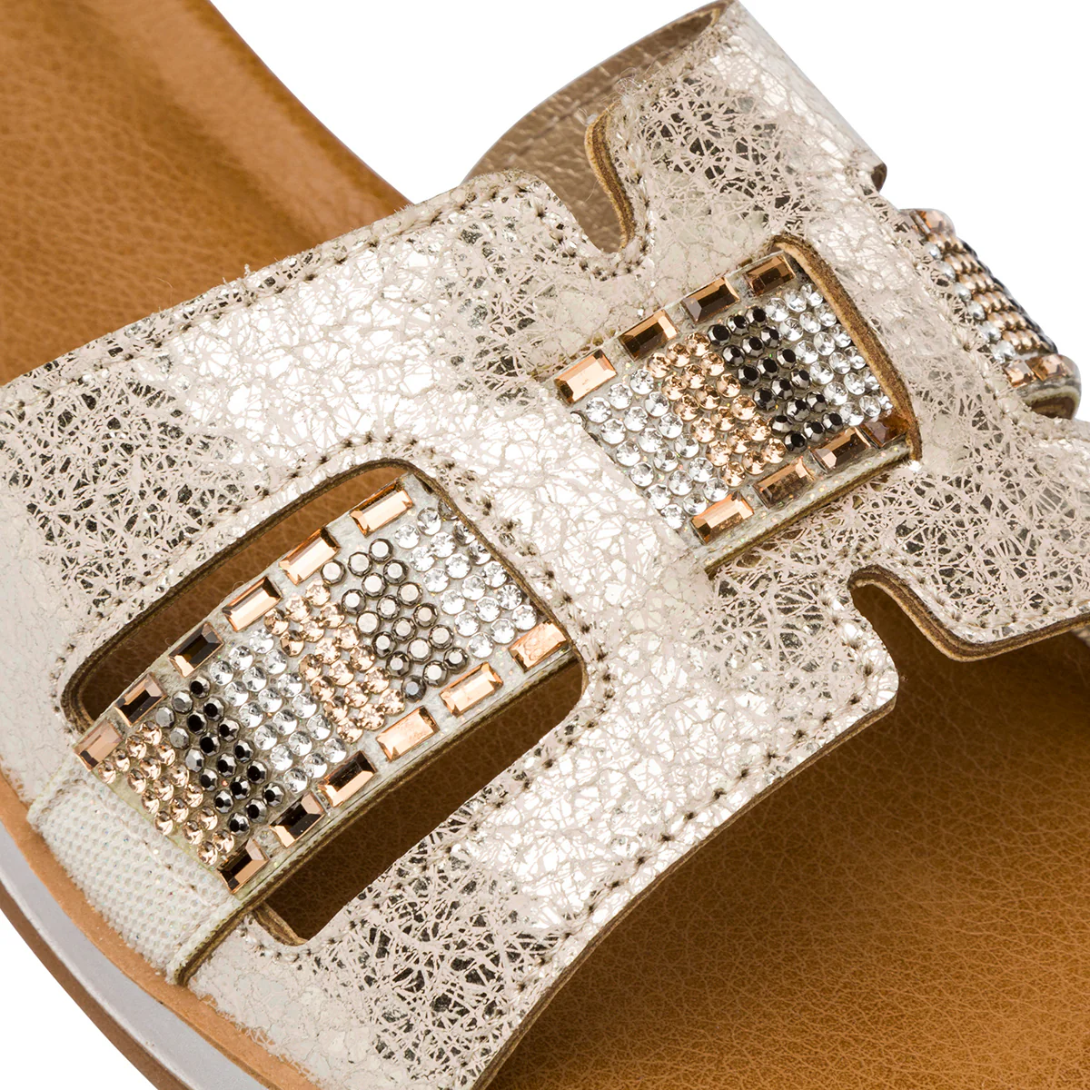 Ciabatte platino da Donna con dettaglio strass Inblu - Image 4