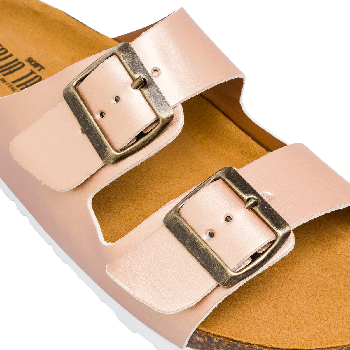 Ciabatte Rosa da Donna con doppia Fibbia Regolabile e suola in sughero Italia Trend - Image 5