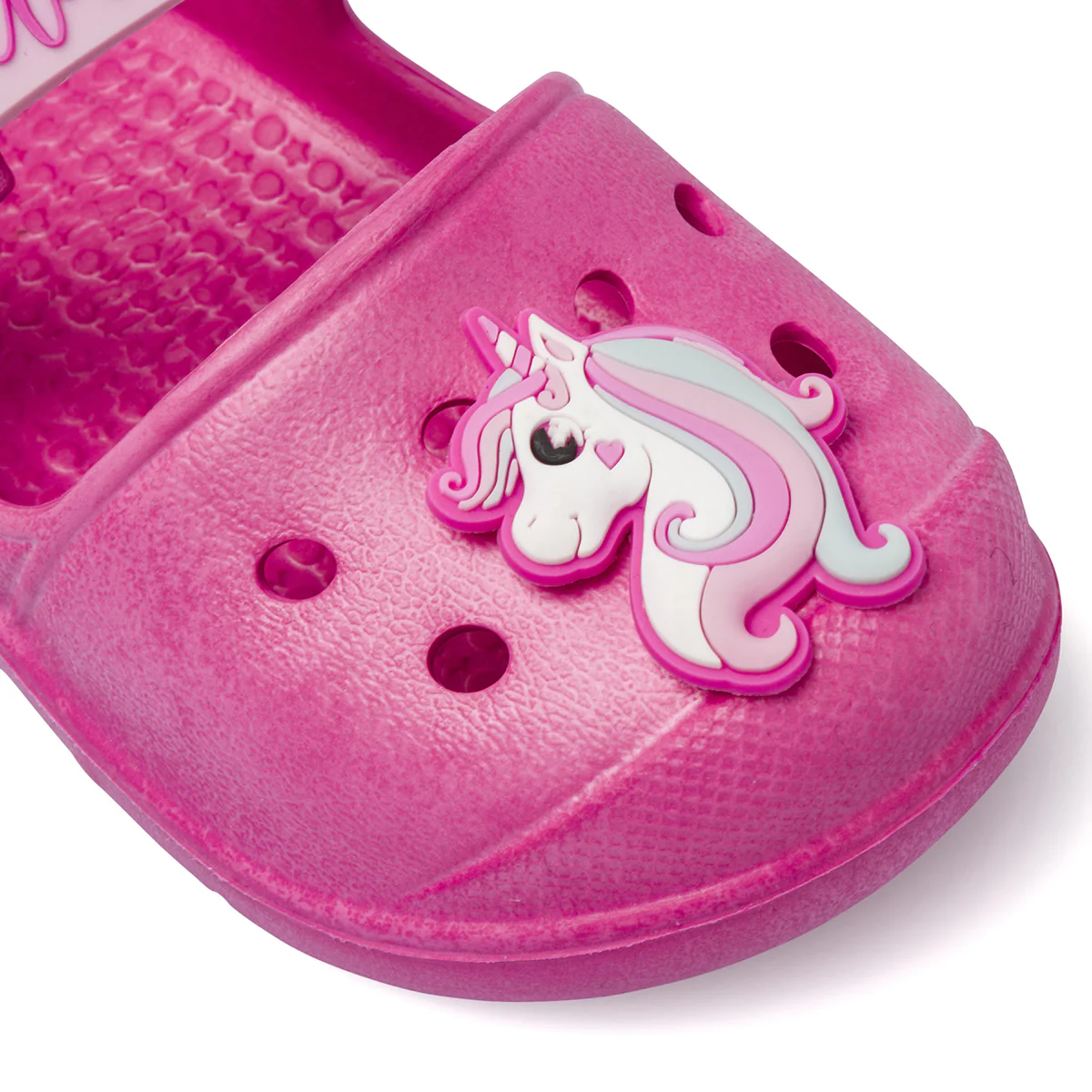 Ciabatte sabot fucsia da Bambina con cinturino e patch Unicorno - Image 5