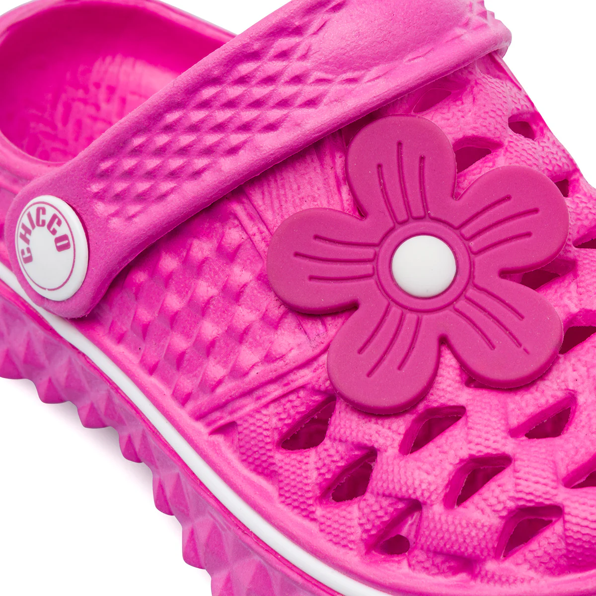 Ciabatte sabot primi passi bambina fucsia con fiore Chicco - Image 5