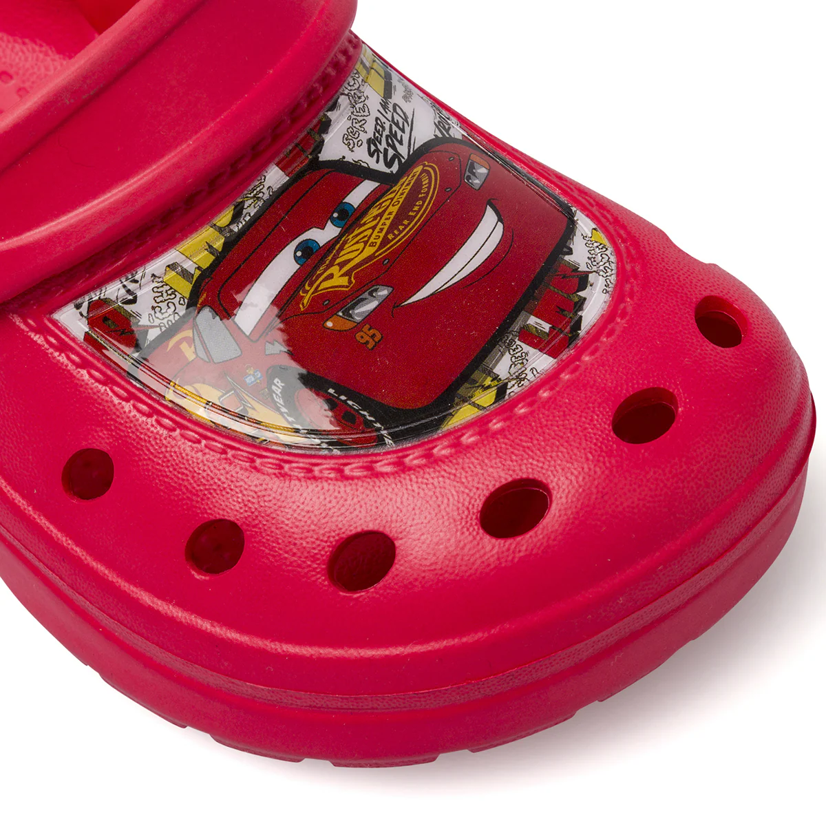 Ciabatte sabot rossi da Bambino con stampa Saetta McQueen Cars - Image 5