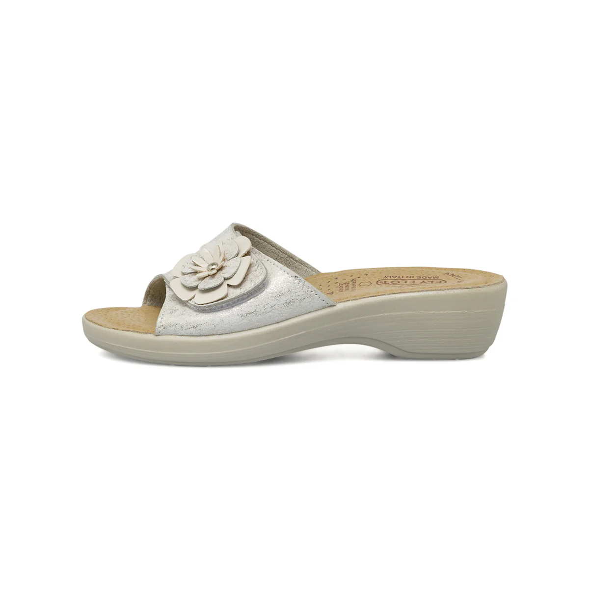 Ciabatte sanitarie anatomiche color bianco con fiore Fly Flot
