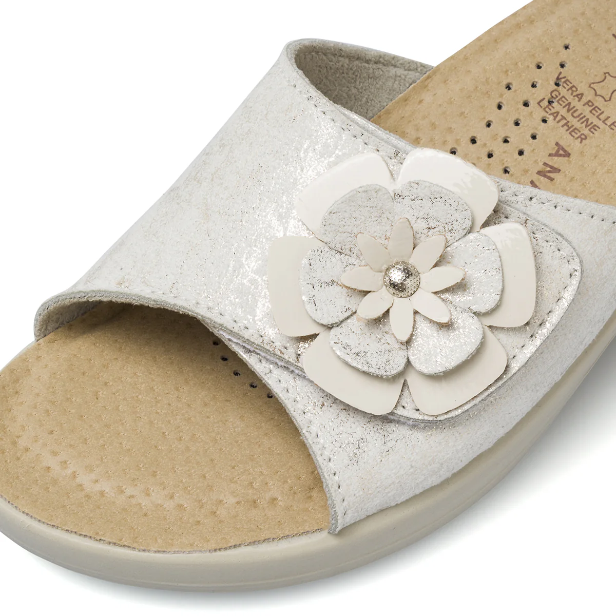 Ciabatte sanitarie anatomiche color bianco con fiore Fly Flot - Image 4