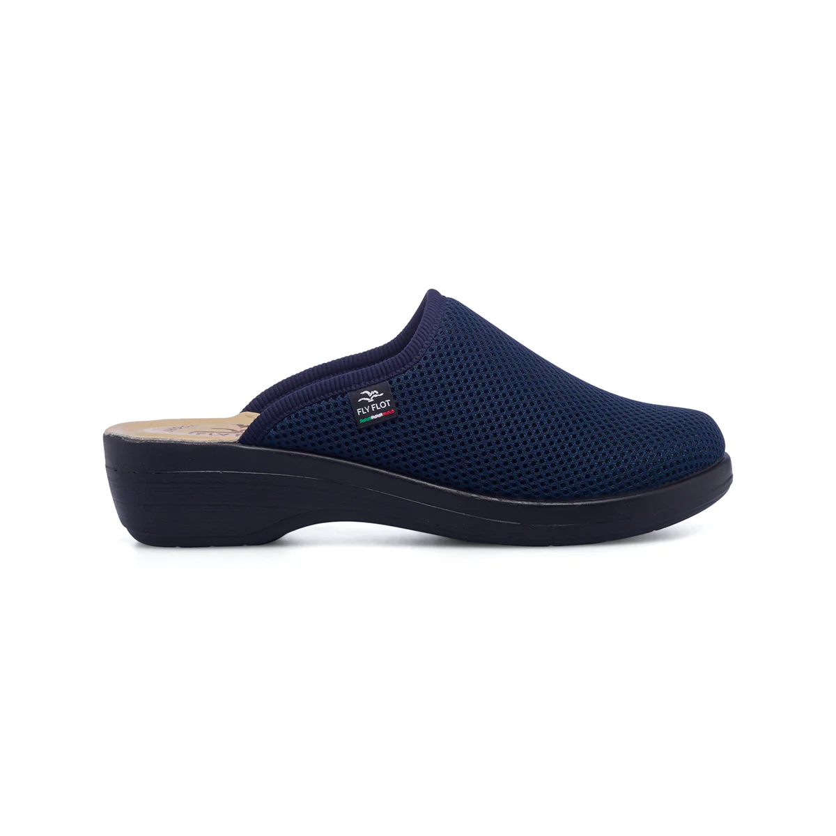 Ciabatte sanitarie blu da donna con sottopiede anatomico in pelle Fly Flot