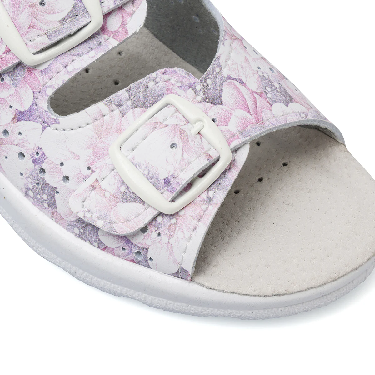Ciabatte sanitarie  da donna bianche con soletta in pelle Italia Trend - Image 4