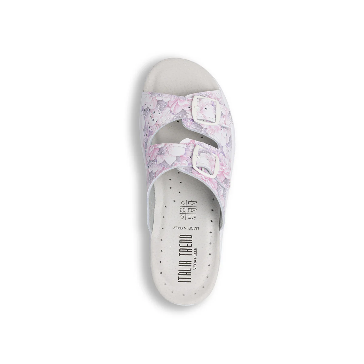 Ciabatte sanitarie  da donna bianche con soletta in pelle Italia Trend - Image 5