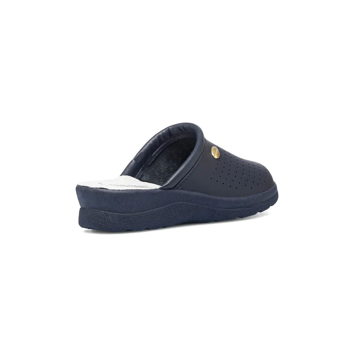 Ciabatte sanitarie da donna blu in pelle con sottopiede anatomico Italia Trend - Image 3