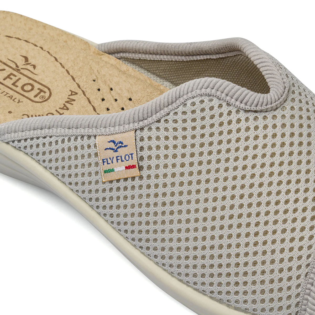 Ciabatte sanitarie da Donna grigie in tessuto mesh Fly Flot - Image 4