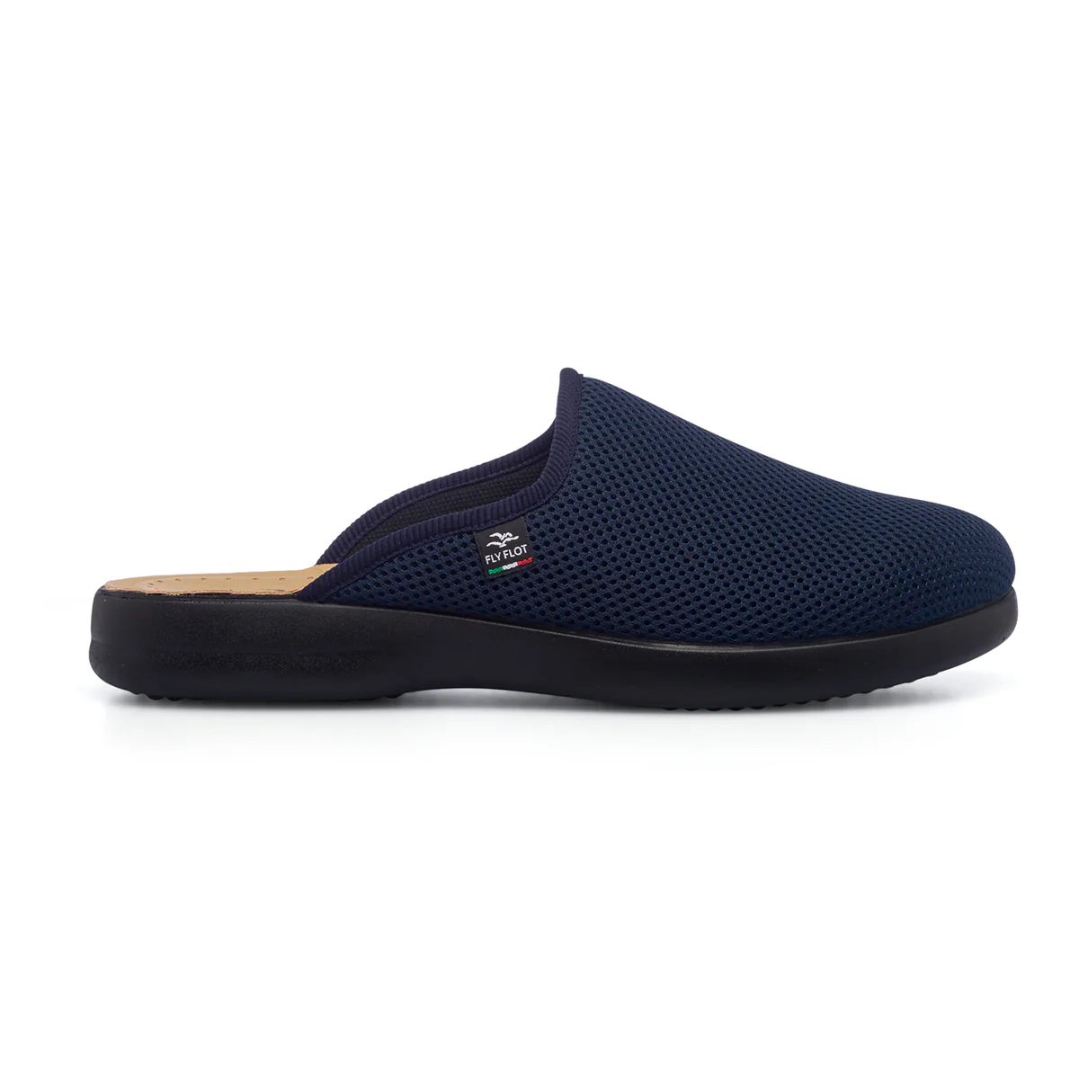 Ciabatte sanitarie da uomo blu in tessuto con sottopiede anti-shock Fly Flot