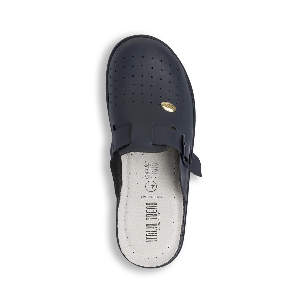Ciabatte sanitarie da uomo blu Italia Trend con soletta in pelle - Image 5