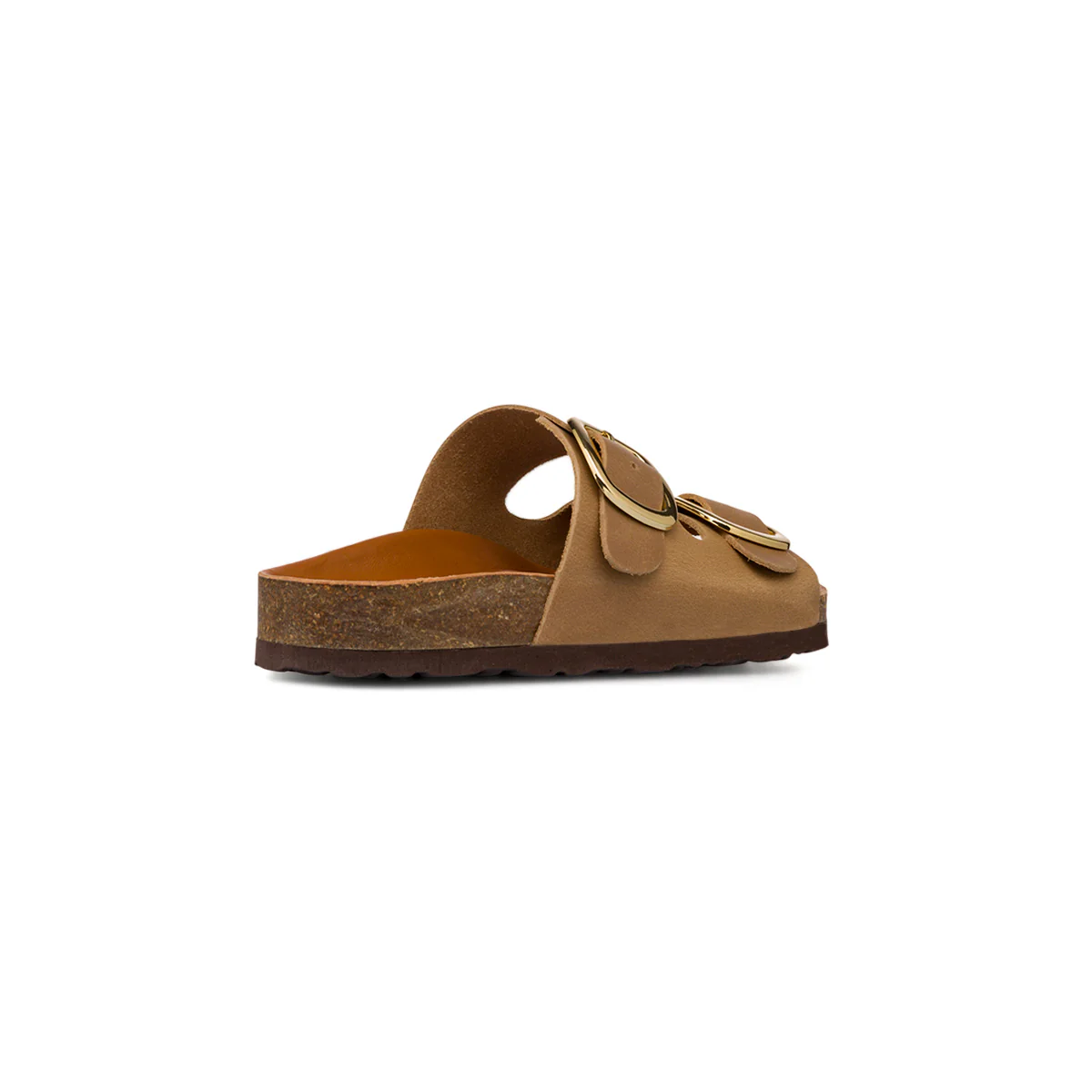 Ciabatte Taupe da Donna in pelle con fibbie P Essentials - Image 4