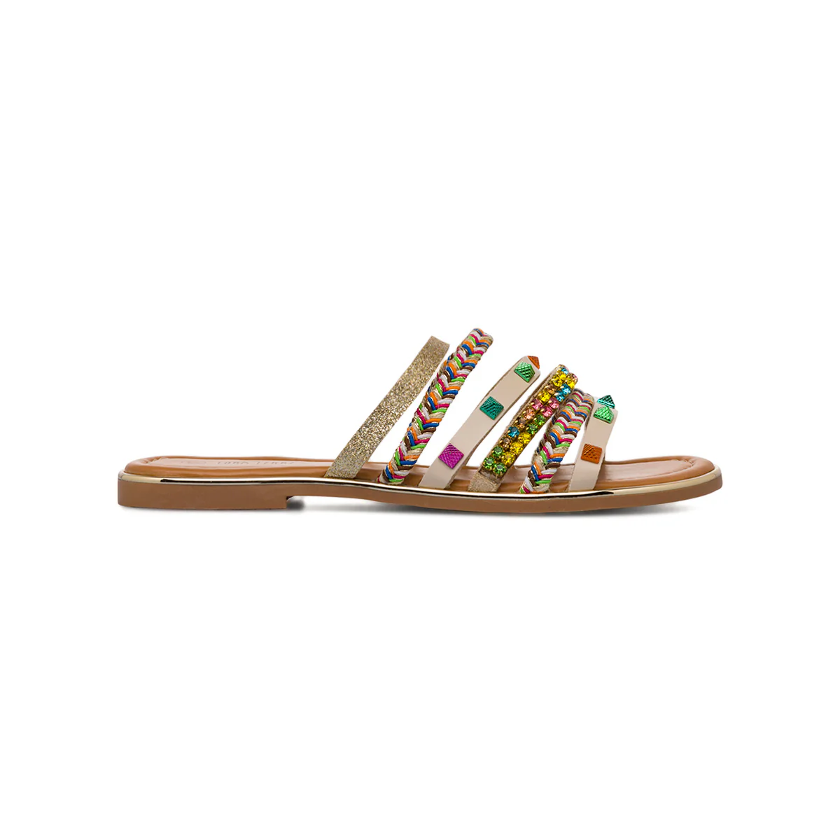 Ciabattine Beige da Donna con dettagli etnici Lora Ferres - Image 4