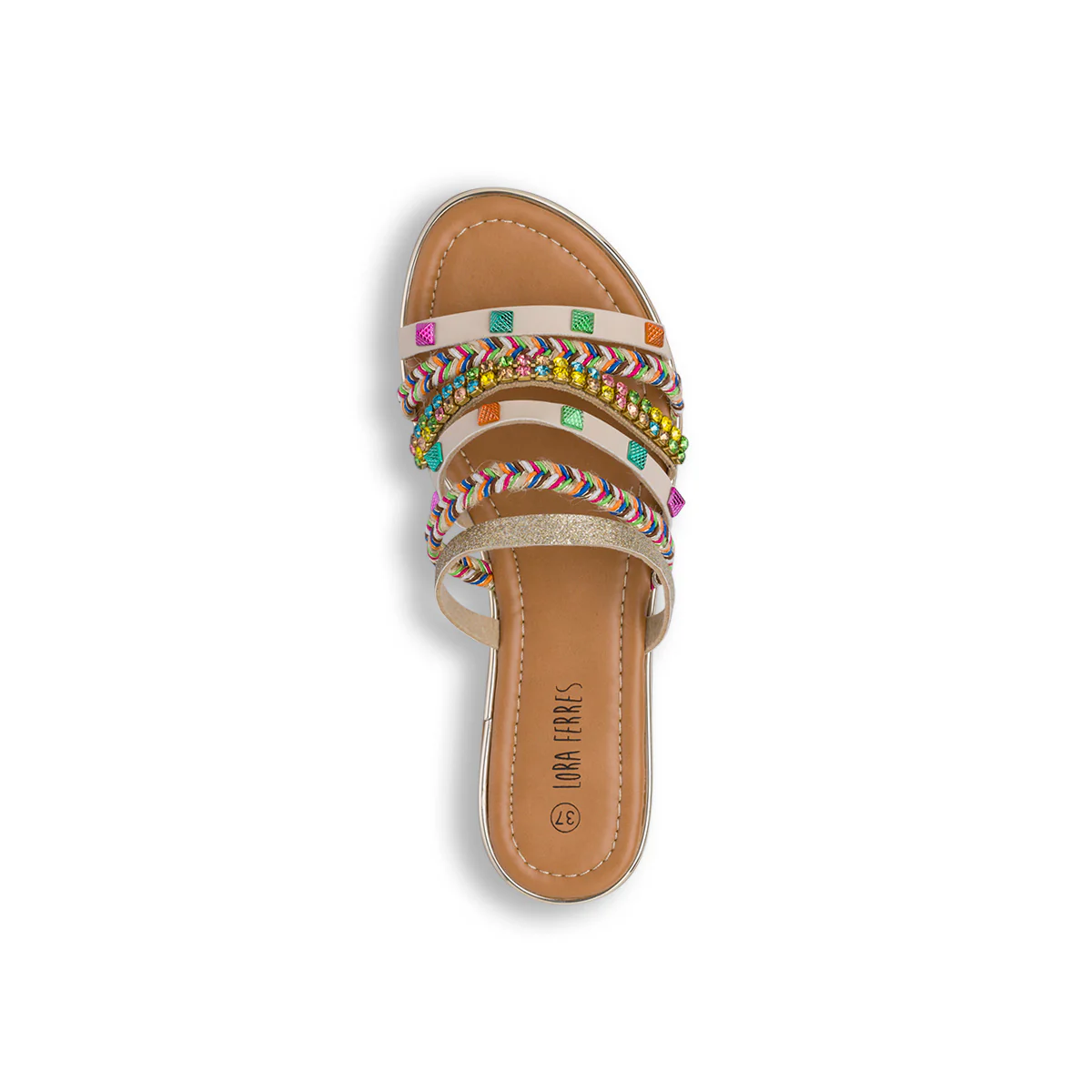 Ciabattine Beige da Donna con dettagli etnici Lora Ferres - Image 7