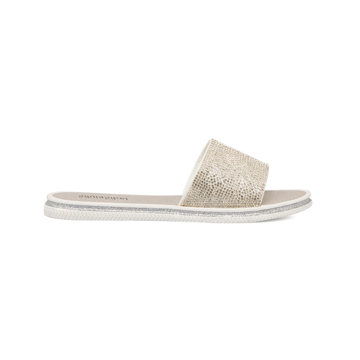 Ciabattine bianche con strass da donna Silvia Sikel