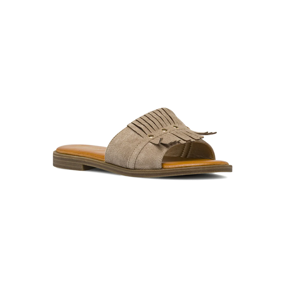 Ciabattine da Donna beige effetto scamosciato con frange Lora Ferres - Image 3
