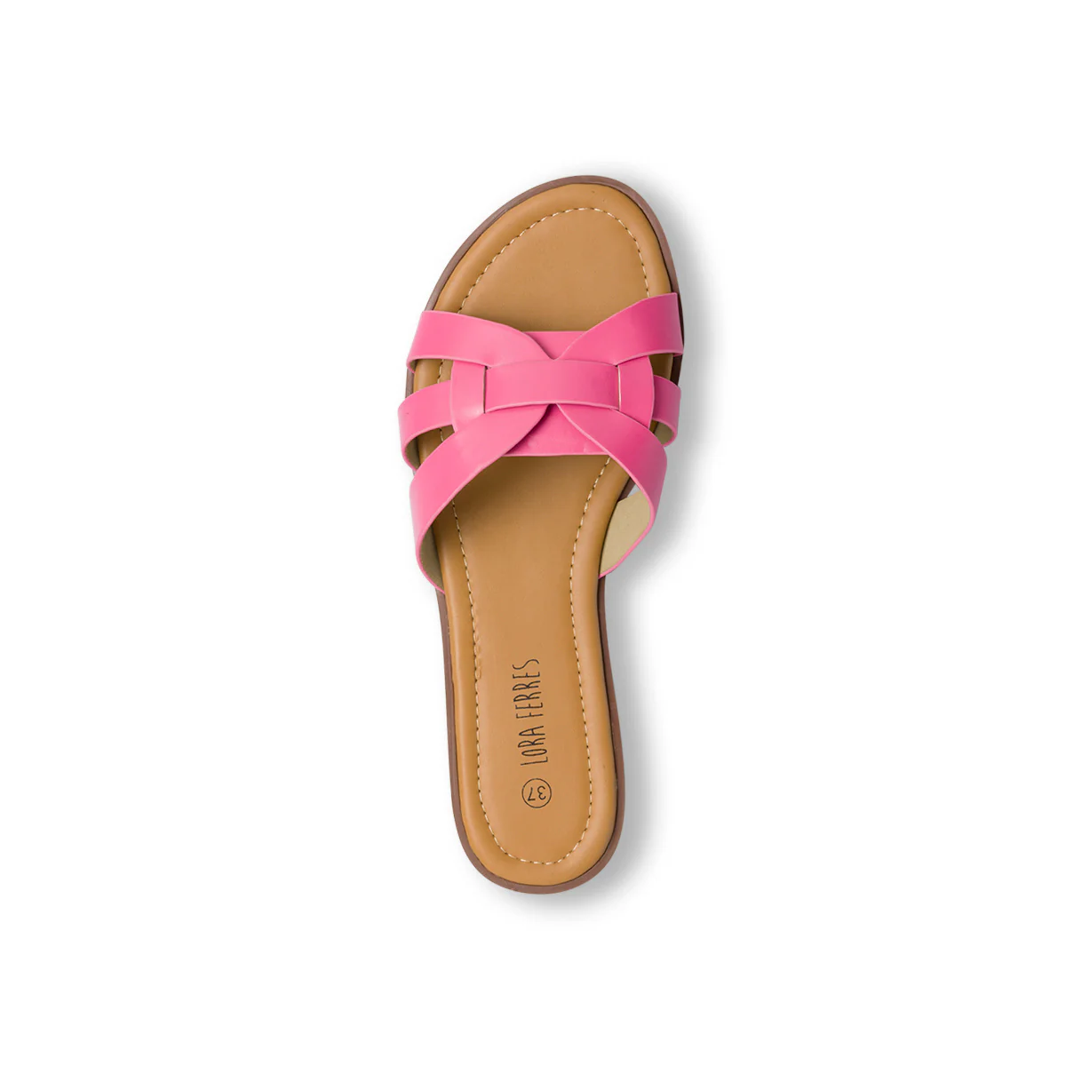 Ciabattine da donna con fascia intrecciata fucsia Lora Ferres - Image 7
