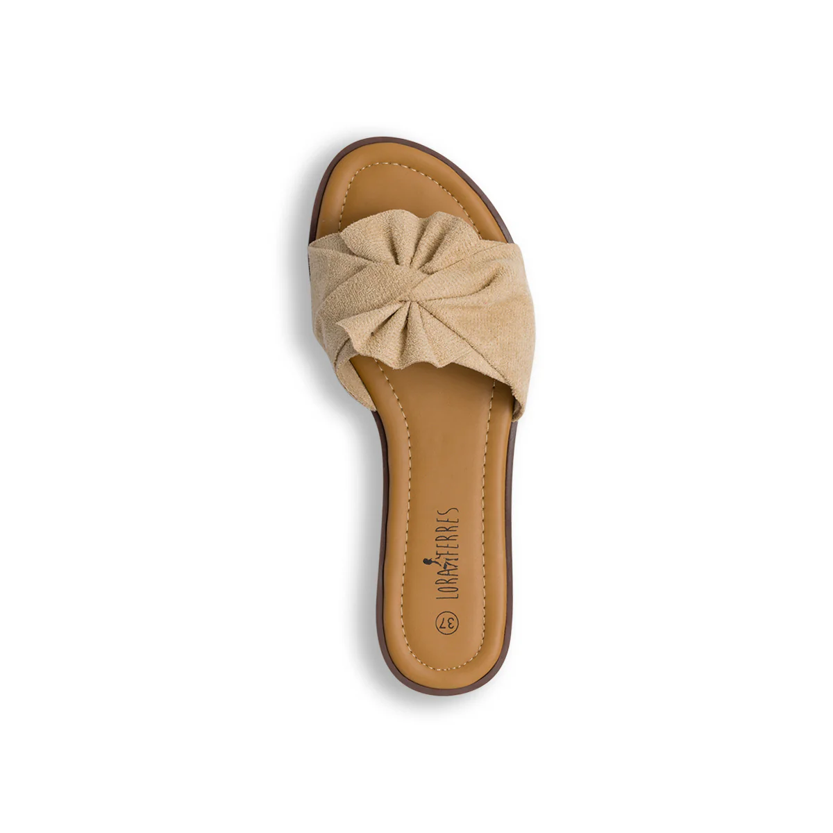Ciabattine eleganti da donna beige con fiocco LoraFerres - Image 4