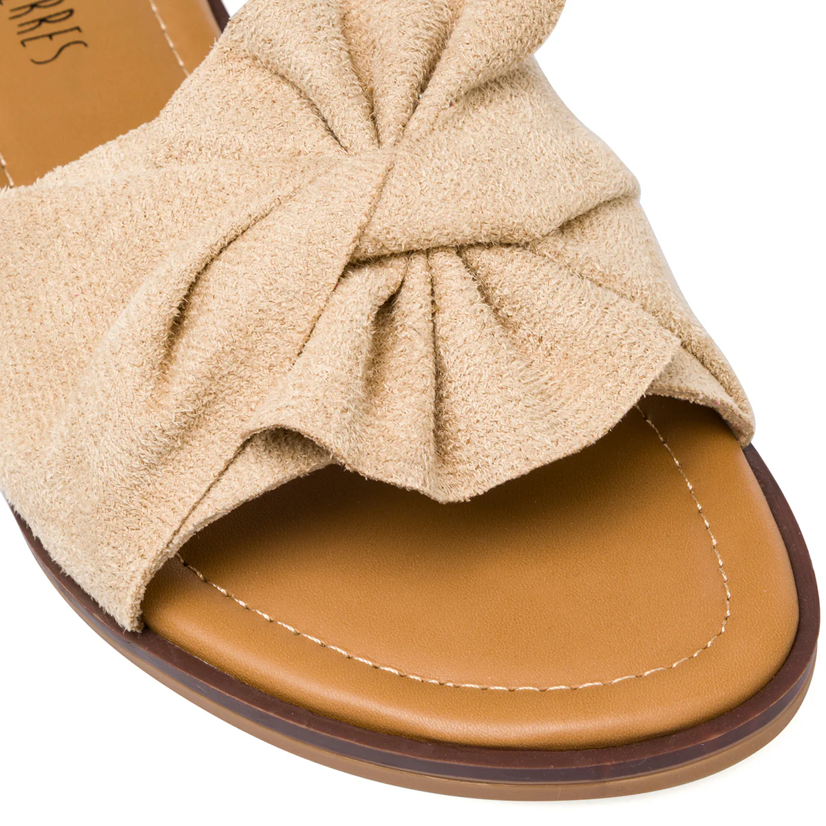 Ciabattine eleganti da donna beige con fiocco LoraFerres - Image 5