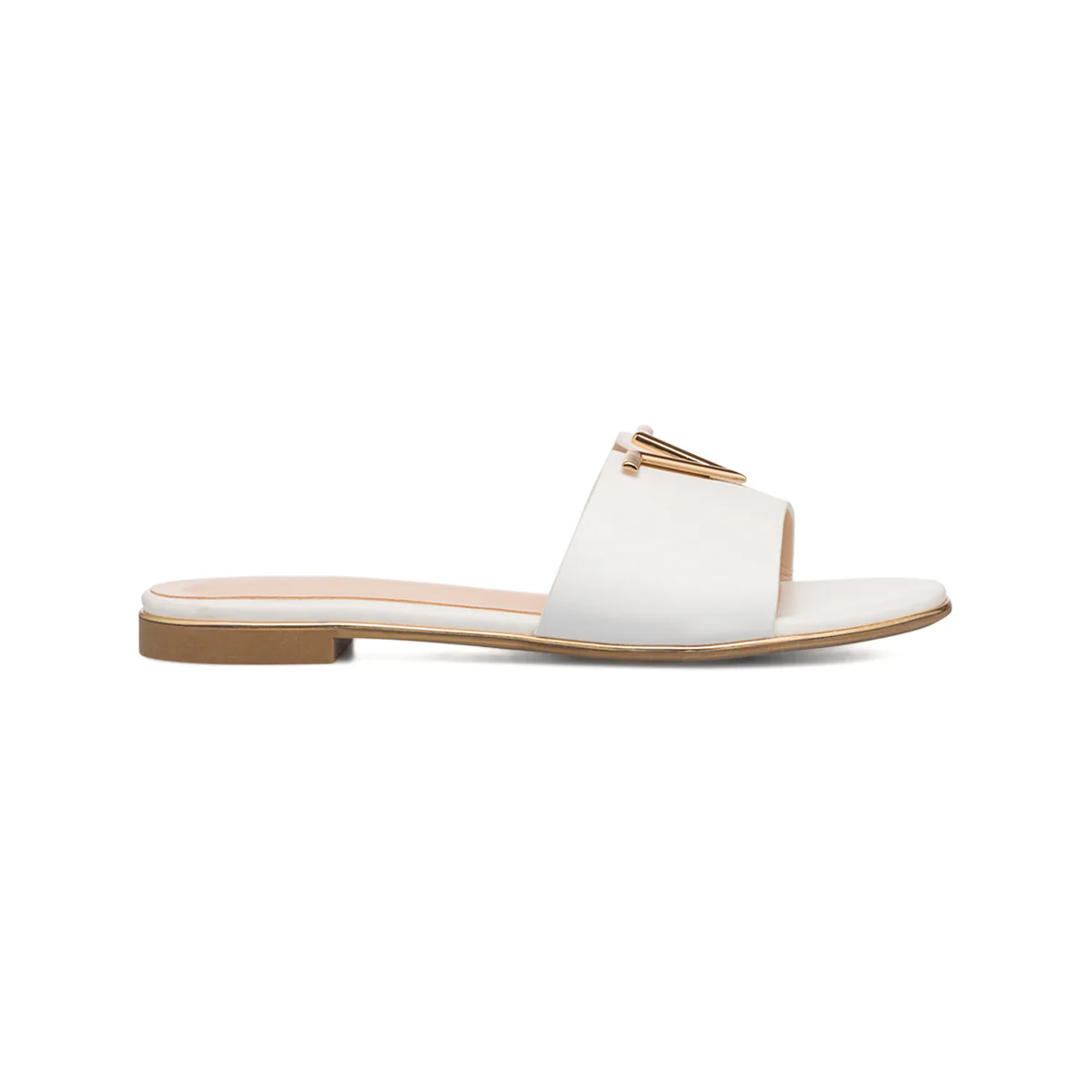 Ciabattine eleganti da donna bianche con dettaglio laminato Swish Jeans - Image 4