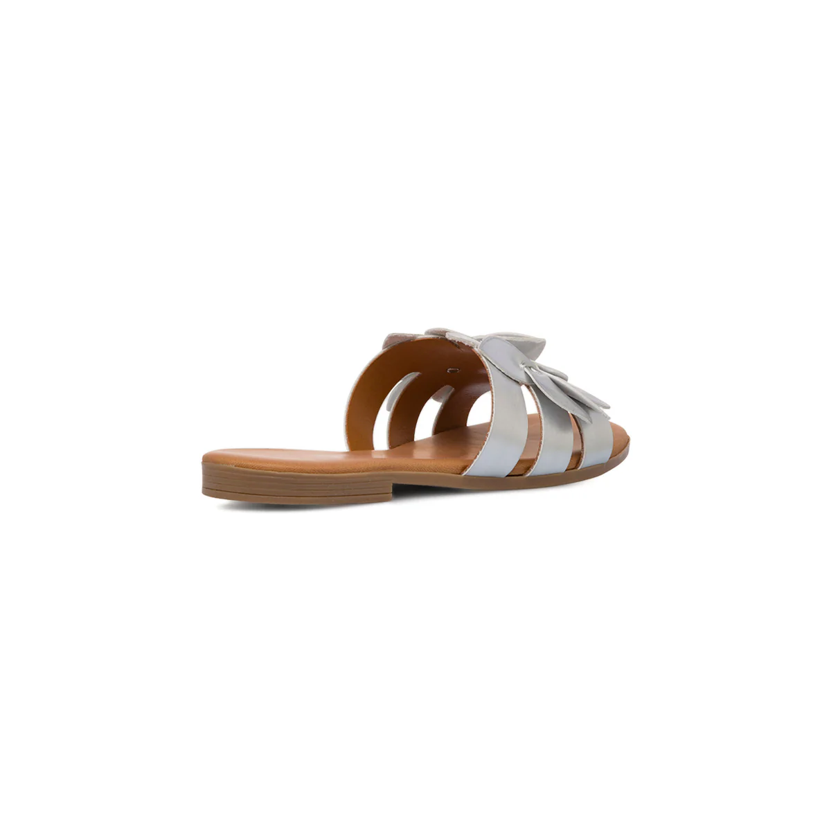 Ciabattine flat argento da Donna con motivo decorativo floreale Lora Ferres - Image 5