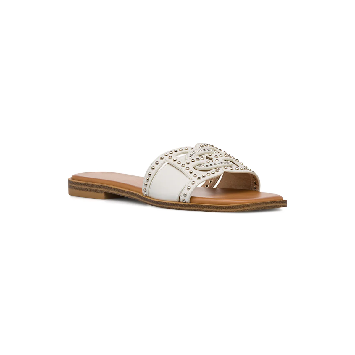 Ciabattine Flat Bianche da Donna con borchie sulla tomaia Swish Jeans - Image 6