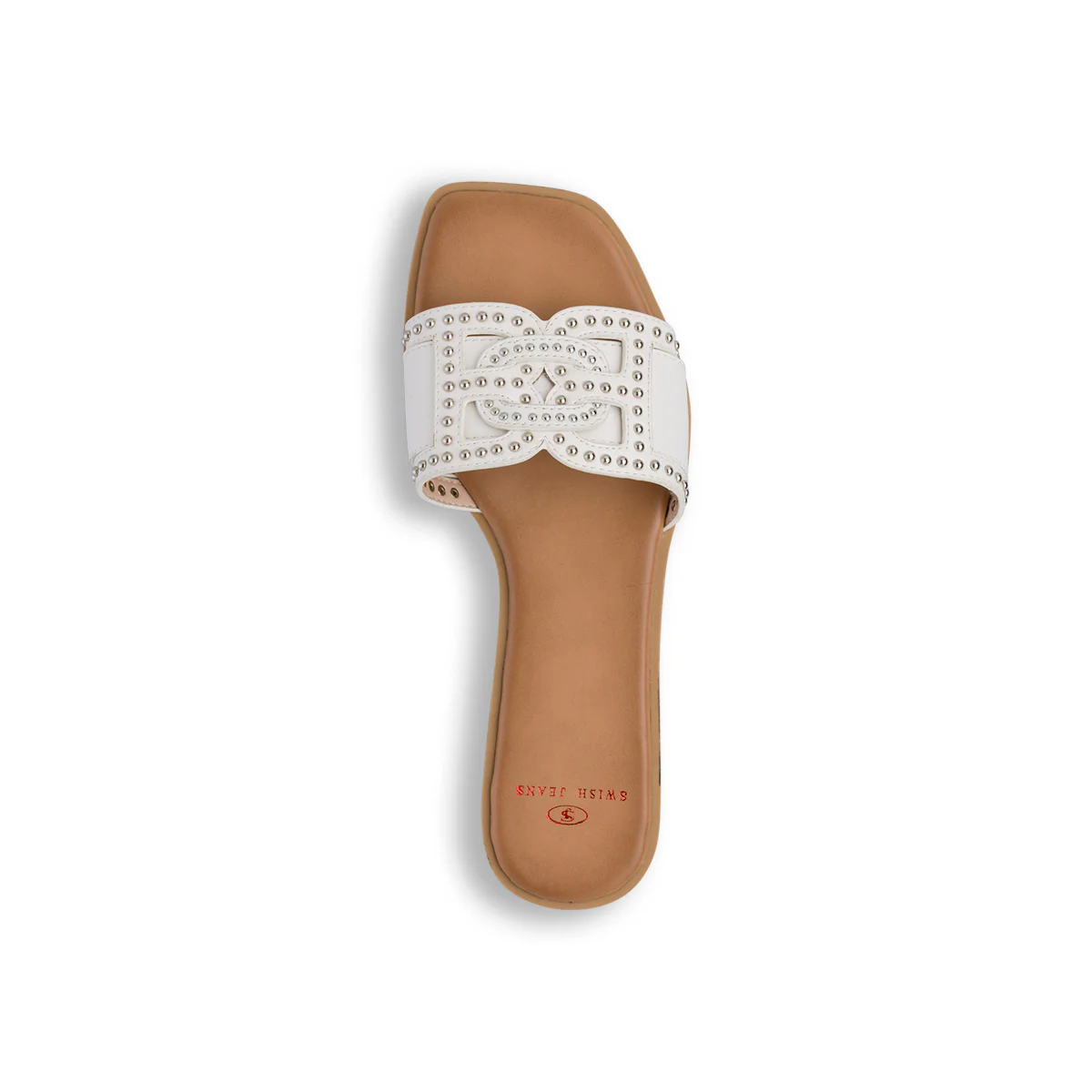Ciabattine Flat Bianche da Donna con borchie sulla tomaia Swish Jeans - Image 7
