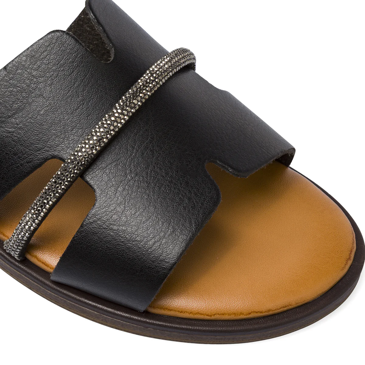 Ciabattine Flat Nere Donna con dettaglio strass Lora Ferres - Image 4