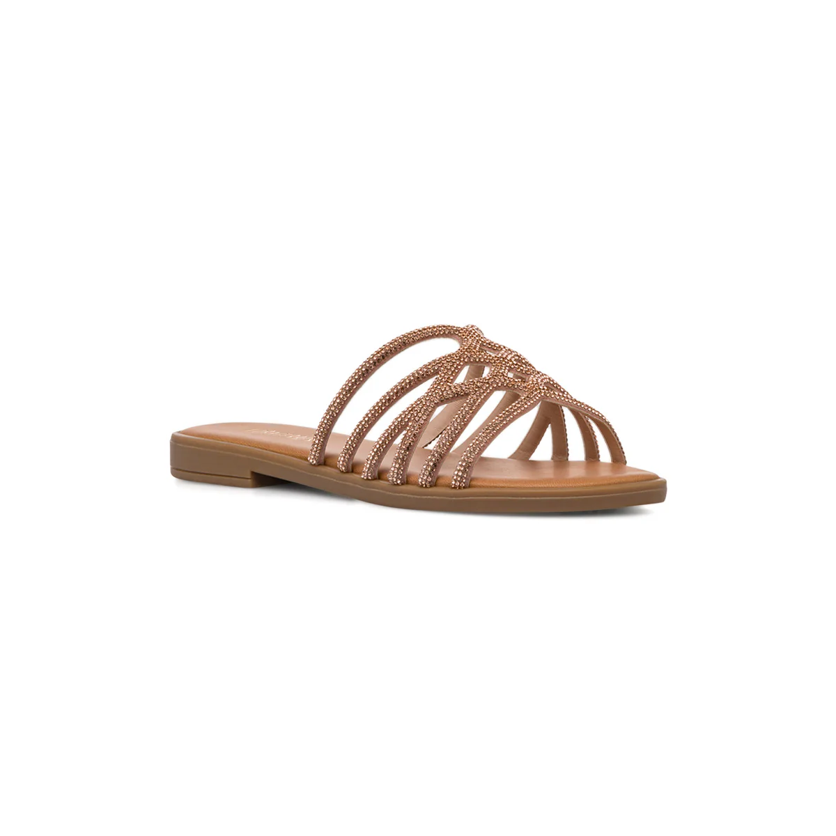 Ciabattine Flat Oro da Donna con Strass Lora Ferres - Image 2