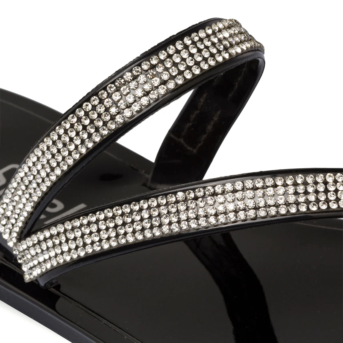 Ciabattine infradito nere con strass da donna Lora Ferres On The Beach - Image 6