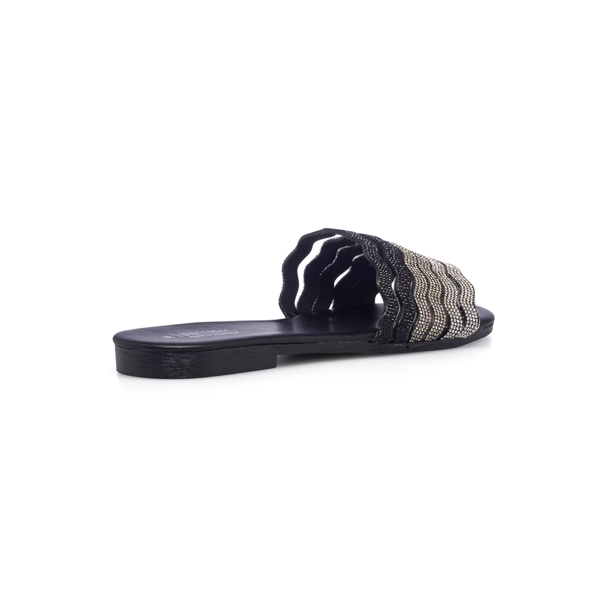 Ciabattine nere da donna con strass sulla fascia Lora Ferres - Image 3