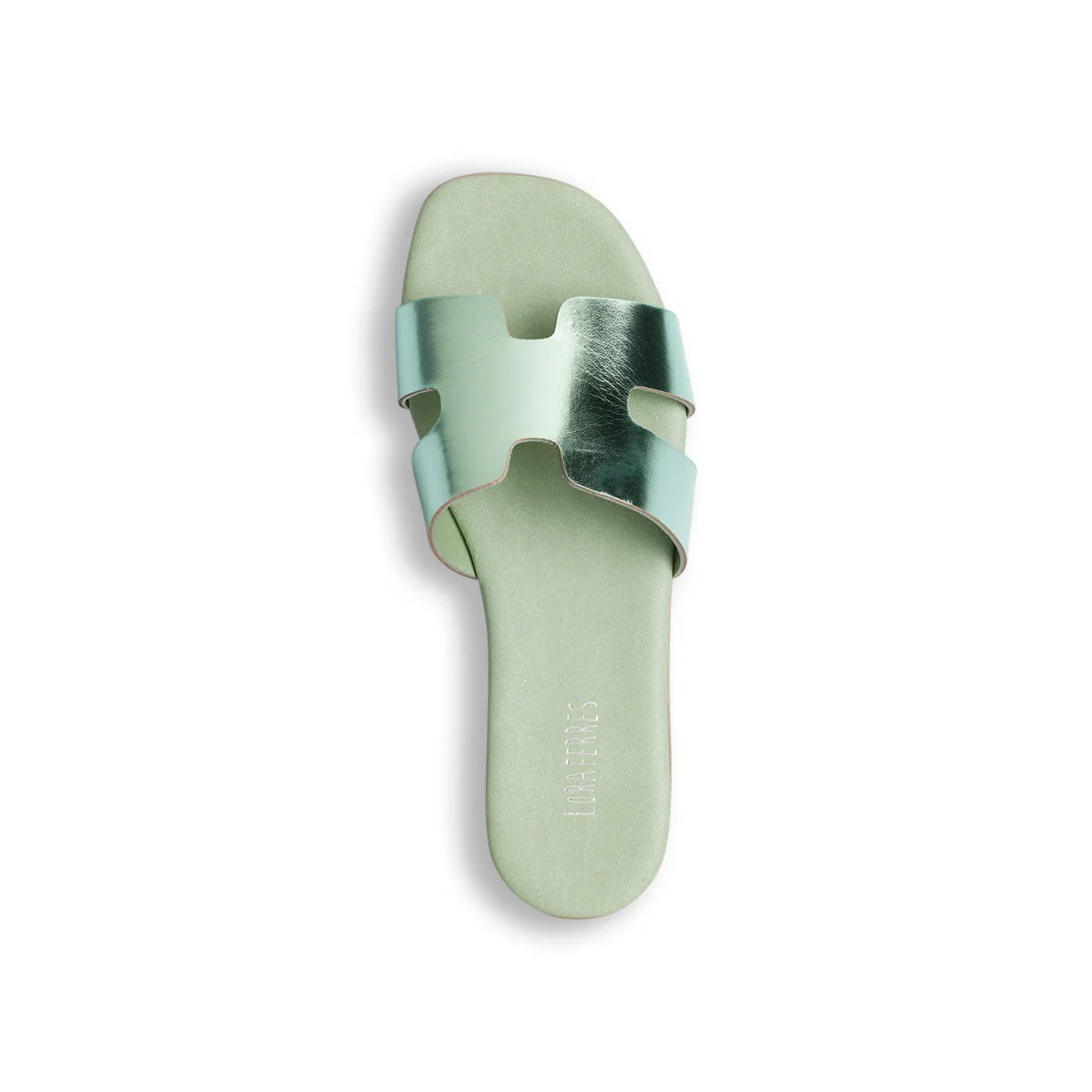 Ciabattine verdi effetto laminato da donna Lora Ferres - Image 8