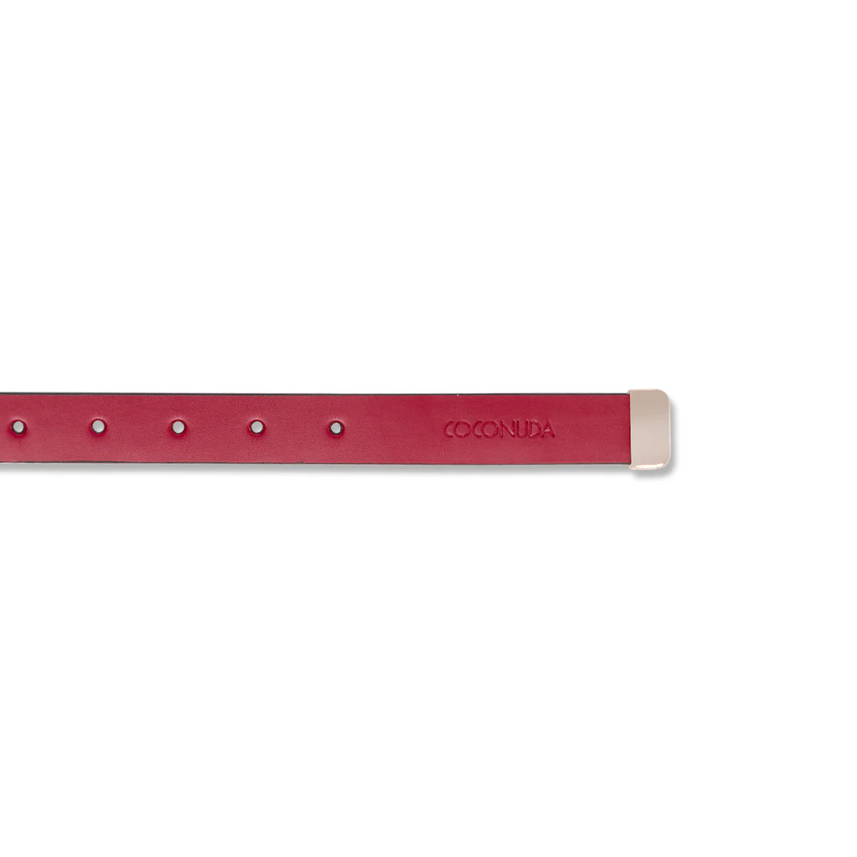 Cintura da Donna in Pelle Rossa Elegante con Fibbia Oro Coconuda - Image 3