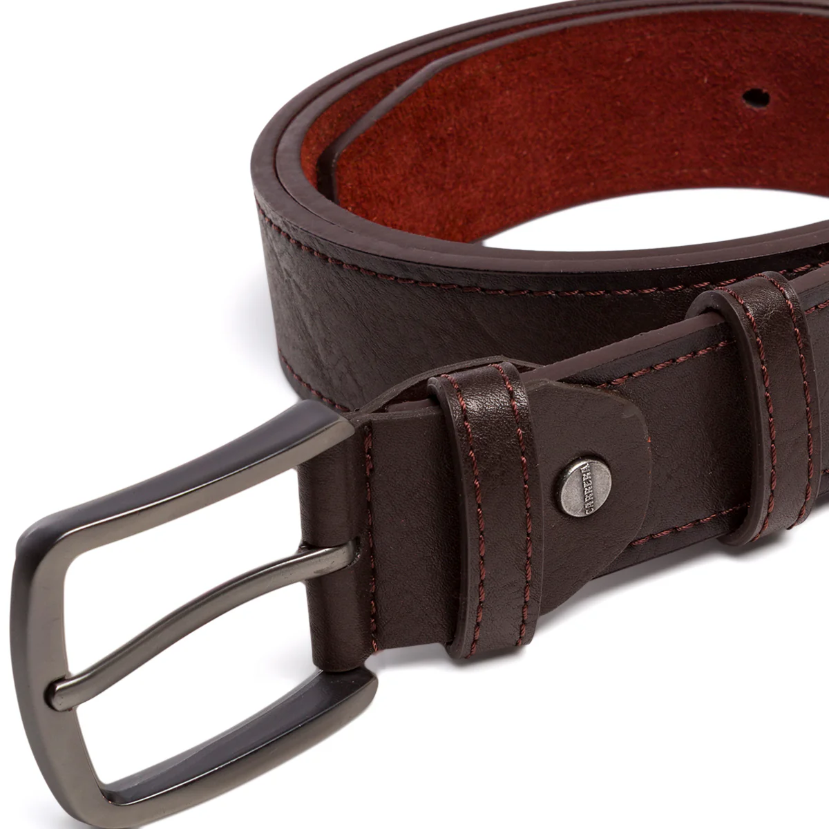 Cintura da Uomo Marrone con Fibbia Gunmetal Carrera - Image 4