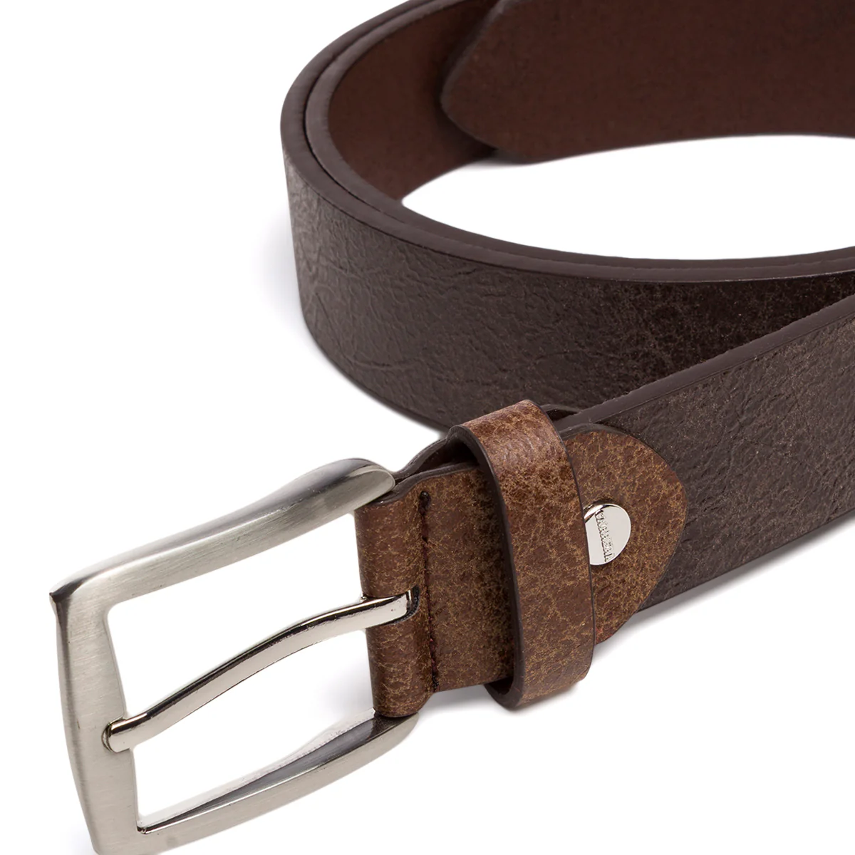 Cintura da Uomo Marrone con Fibbia in Metallo Carrera - Image 4