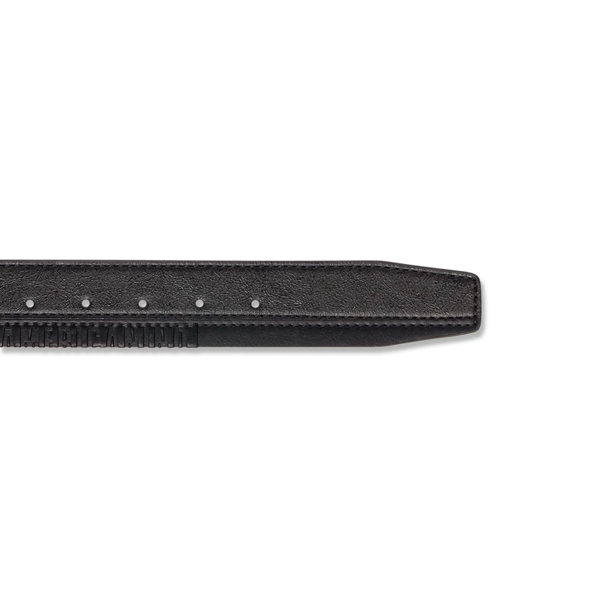 Cintura da Uomo Nera con Fibbia Rettangolare Americanino - Image 3