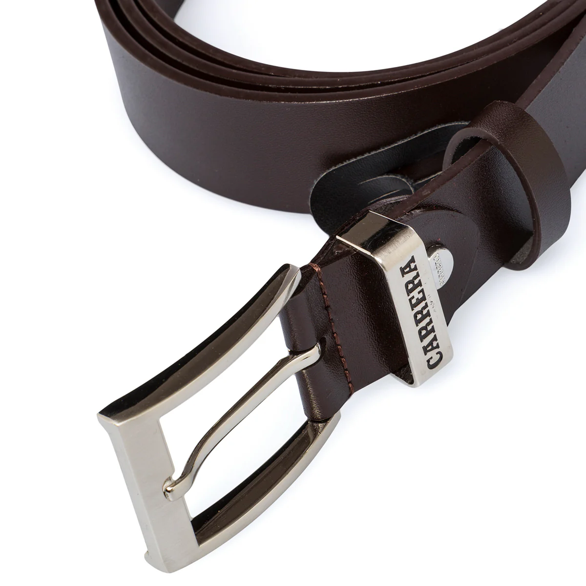 Cintura marrone in pelle da uomo con fibbia in metallo Carrera Jeans - Image 2