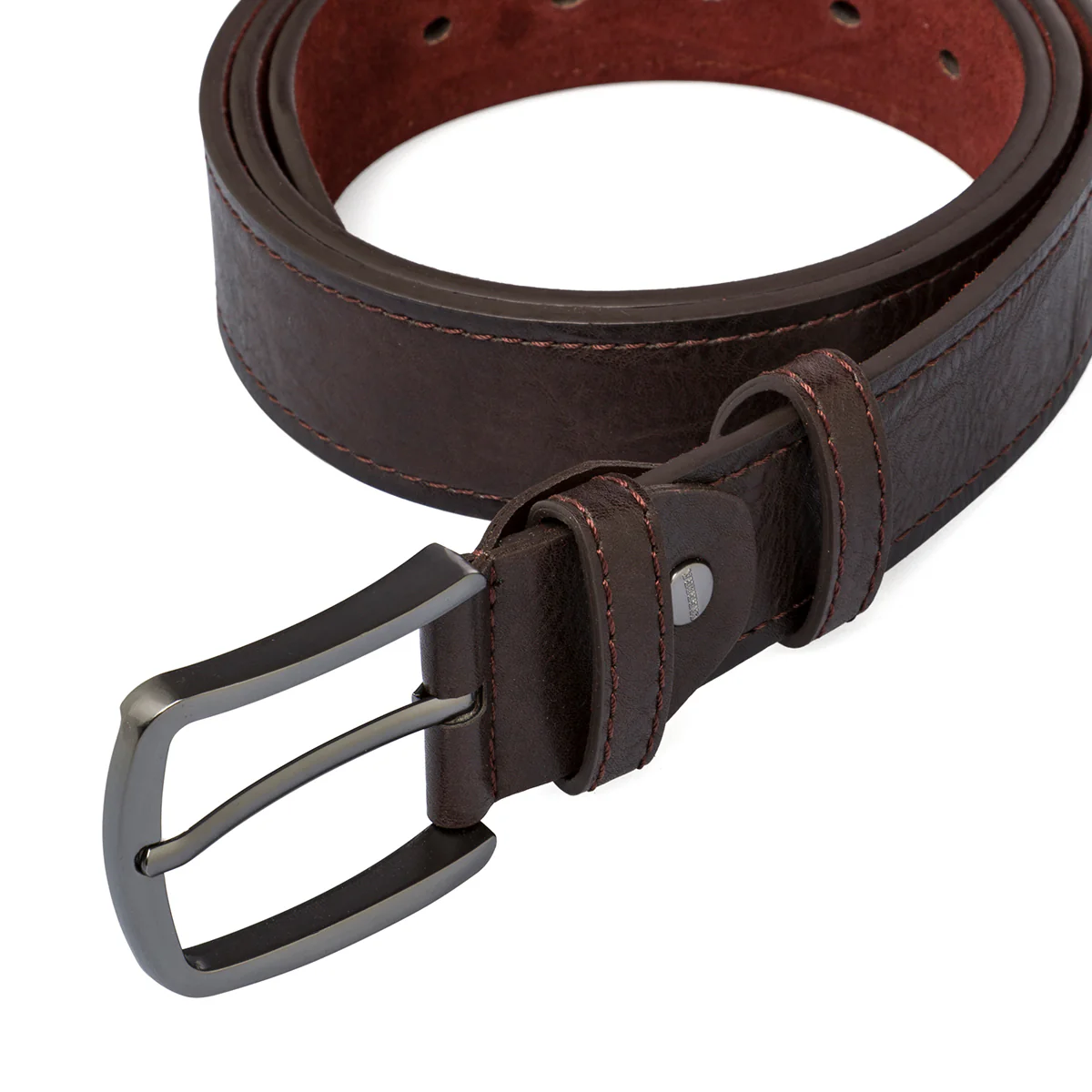 Cintura marrone scuro da uomo con fibbia in metallo Carrera Jeans - Image 2