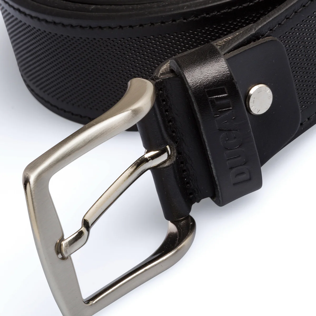 Cintura nera in pelle da uomo Ducati - Image 2